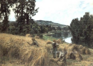 La Moisson pres de la Marne escenas rurales campesino León Augustin Lhermitte Pinturas al óleo